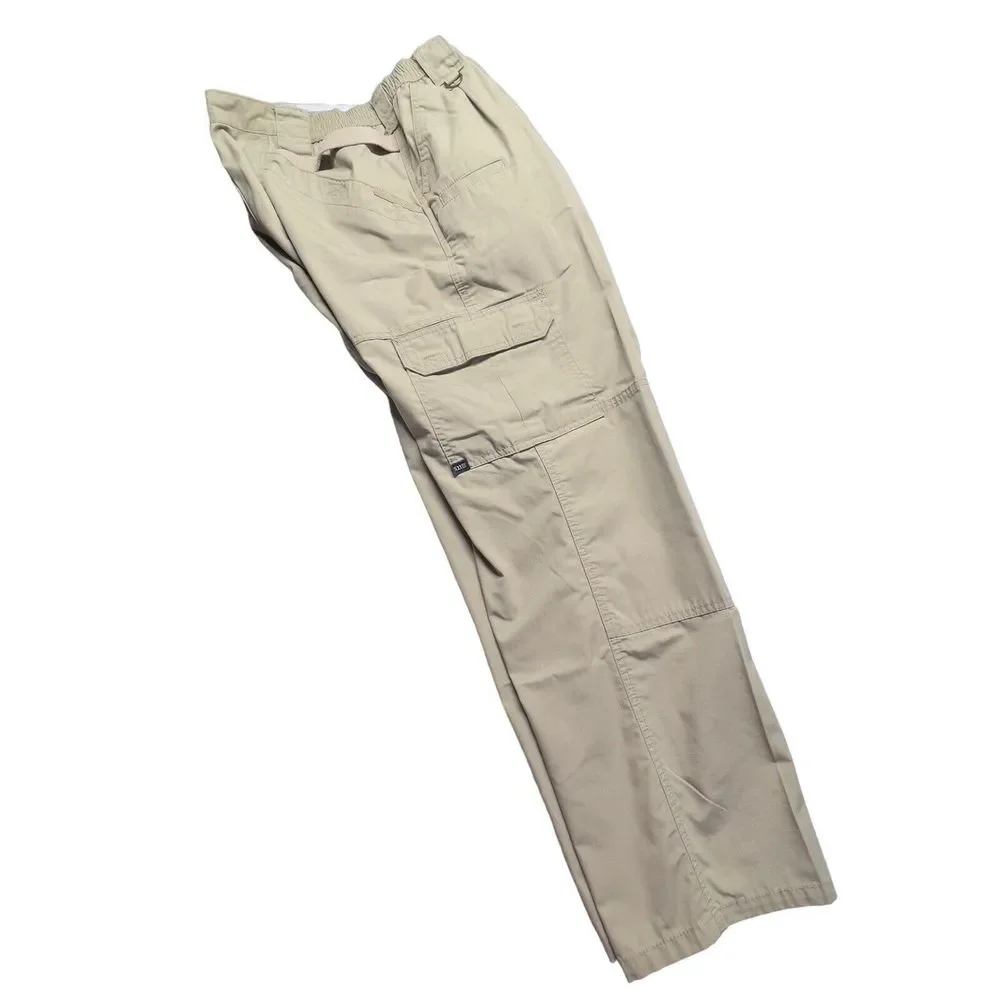 5.11 Tactical Series Pant Mens 40(38)x32 Khaki Tan‎ RipStop Cargo Elastic Waist